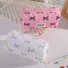 1pc Bowknot Pencil Case, Minimalist Portable Student Stationery Storage Bag, Multi-Functional Makeup Bag, Suitable For Daily School Use - Style 1 - View 3