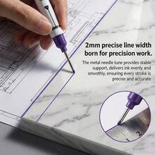5/8pcs 20mm Long Tip Deep Hole Permanent Marker, 1.0mm Fine Tip, Industrial Grade, Quick Drying, Waterproof, Low Odor, Suitable For Construction And Woodworking - Sets - View 7