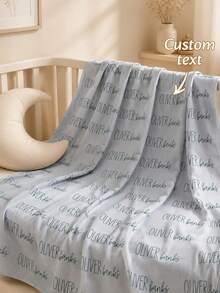 1pc Customized Sublimation Repeated Letter Print Throw Blanket, Personalized Text Decorative Cover, 3 Sizes Available, Practical Home Decor, Suitable For Sofa And Living Room, Ideal Holiday Gift For Family Members And Relatives - Multicolor - View 2