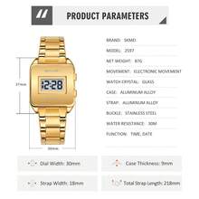 SKMEI 2597 Digital Watch Aluminum Alloy Metal Band Time & Date Display 30M Water Resistant Minimalist Unisex Wristwatch - one-size - View 11