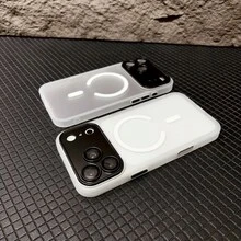 高級啞光親膚手機殼，適用於 17 17e 16 16e 16 Pro Max 17 Pro Max 15 14 13 12 11 及其他機型，全方位相機保護、內建鏡頭膜、柔軟觸感、防指紋、支援無線充電與防震設計 - 白色 - 查看 3