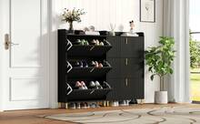 Shoe Cabinet Black - 2 Pack Shoe Storage Cabinets - 黑色 - 查看 9