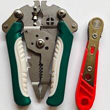1pc Heavy Duty Foldable Electrician Wire Stripper & Crimper - Made Of High Carbon Steel, Suitable For Various Electrical Tasks, Precise Stripping And Crimping, Durable And Long-Lasting, Designed For Professional Electricians, Combines Wire Stripper And Crimper In One, Heavy Duty Industrial Wire Stripper With Crimping, Cutting And Twisting Functions - All-In-One Structure, Foldable Design, Ergonomic Grip - Suitable For Electrical, Plumbing, Electrical Work All-In-One Tool, Precise And Durable, Professional Choice - B - View 3