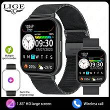 LIGE 新款女款智慧手錶 多功能生活防水 通話通知 天氣預報 運動記錄 多色錶帶 女款運動手錶 女性節日禮物 - 黑色 - 查看 14