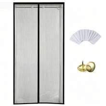 Self‑Sealing Thick Striped Magnetic Bug‑Proof Screen Door, Multi‑Scene Mesh Curtain For Hallway, Bedroom, Kitchen And Courtyard, All‑Season Decor, Halloween Christmas Present - A - View 15