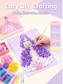 1PC Princess Punch-Out Quiet Book DIY Handmade Toy Educational Creative Gift Dress-Up Craft Material Kit For Girls - Multicolor - View 5