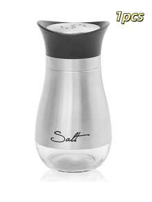 1pc Glass Bottom Salt And Pepper Shaker With Lid, Refillable, Suitable For Cooking, Dining Table, RV, Camping, BBQ, Kitchen Gadget - Multicolor - View 15
