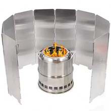 Pelindung Angin Kompor Gas Pelat untuk Aktivitas Luar Ruangan, Berkemah, Piknik, Memasak, Kompor, Layar Tahan Angin Paduan Aluminium - MultiWarna - View 7