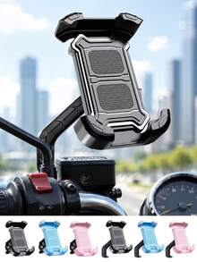 Motorcycle Phone Holder, 4-Claw Auto-Lock Anti-Shake 360° Rotation, Bicycle Phone Clip, Electric Scooter Clip, Supports GPS Navigation Delivery Riding, Practical Motorcycle Accessory, Can Be Installed On Handlebar And Rearview Mirror - A - View 3