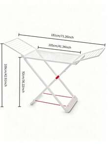 Extra-Large Capacity Clothes Drying Rack, Vertical And Foldable For Space Saving, Suitable For Balconies And Laundry Rooms With Foldable Side Wings, Sturdy And Durable; Foldable Clothes Horse, Movable Drying Rack And Clothes Hanging Rod - Multicolor - View 2