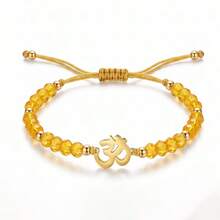 ZIRUISP 1pc Om Charm Bracelet Women Men, Crystal Beaded Adjustable Braided Rope Wristband, Boho Spiritual Jewelry, Yoga Meditation Accessory, Protection Gift - Yoga Bracelet - View 10