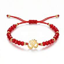 ZIRUISP 1pc Om Charm Bracelet Women Men, Crystal Beaded Adjustable Braided Rope Wristband, Boho Spiritual Jewelry, Yoga Meditation Accessory, Protection Gift - Yoga Bracelet - View 6