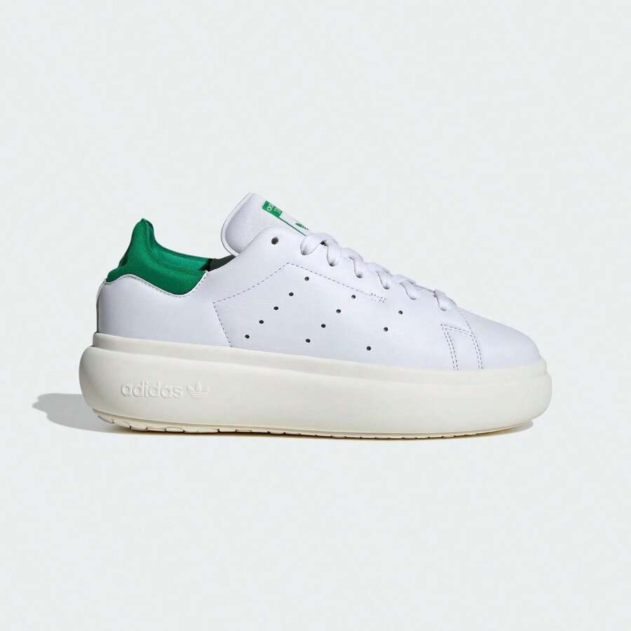 Adidas Giày thể thao cổ điển unisex mùa xuân/thu, đế dày, sneaker thường ngày màu trắng ID2786 - Trắng/Xanh lá cây - Xem 1
