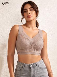 5pcs Women's Lace Patchwork Seamless Wire-Free Padded Bras - Multicolor - View 4