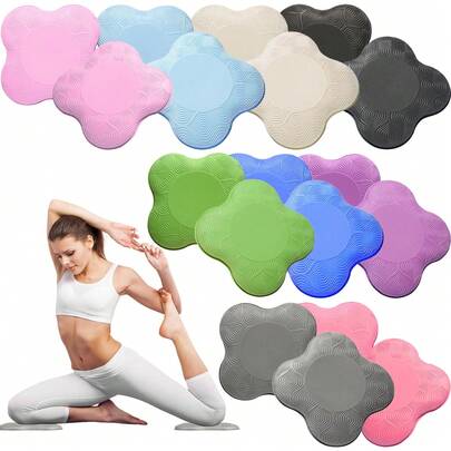 2 piezas/1 pieza Almohadilla para rodillas y codos de yoga, almohadilla de arrodillamiento de TPE engrosada antideslizante y amortiguadora, unisex, esterilla de yoga y fitness, almohadilla de soporte para fitness, pilates y meditación, adecuada para rodillas, codos, muñecas y cabeza