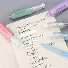 1/2pcs Push-Button Correction Tape, 360° Rotating Design, Fresh Color, High Aesthetic, Compact And Portable, Clean Erasure, Suitable For Students' Daily Correction, Classroom Assignments, Ballpoint Pen Erasure, Back To School Stationery, Office Supplies - Sets - View 4