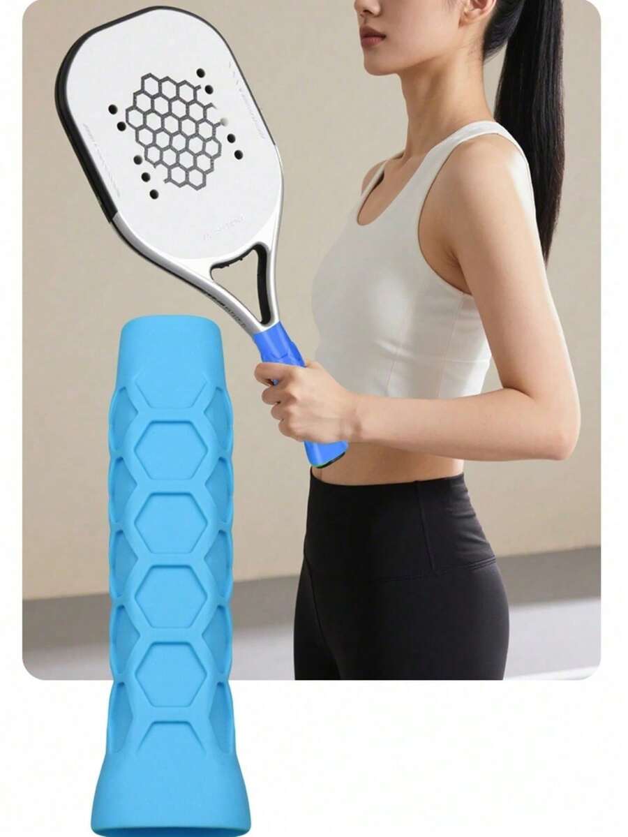 1pc Rubber Anti-Slip Pickleball Paddle Grip - Paddle Protector, Enhances Control And Comfort, Suitable For Paddles With Anti-Slip Handle Protection, Sweat-Proof Anti-Slip Silicone Paddle Cover, Versatile And Durable, Suitable For All Skill Levels And Outdoor Sports, Summer Essential, Outdoor Games, Comfortable Grip, Improves Hitting, Shock-Absorbing Hand Protection, Suitable For Badminton Rackets, Fishing Rods, Car Handlebars, Bicycle Handlebars