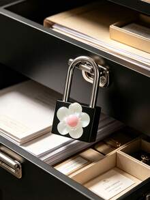 Metal Mini Padlock With Cute Transparent Flower Decoration, 2 Keys, Outdoor Small Combination Lock, No Assembly Required, Small Luggage Lock, Metal Key Lock, Suitable For Suitcase, Pencil Case, Backpack, Travel Accessories, School Locker, Sports Locker, Fence, Waterproof Combination Lock, Toolbox, Perfect For Graduation Season, Back To School, Teacher's Day Gift, Travel Accessory - Multicolor - View 8