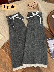 1 Pair Women's Leg Warmers, Autumn/Winter Warm Solid Color Slimming Leg-Flattering Cuffed Slouch Leg Warmers, Match With Skirts, Multiple Styling Options - Multicolor - View 13