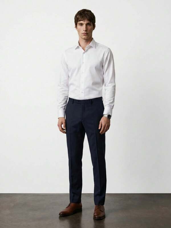 Men's Elegance Cotton Satin Slim Fit Shirt