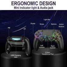 Cool And Personalized P4 Controller, Unique Aurora/Starry Sky Design, Colorful Gradient Patterns, Supports Wireless Connection, 600mAh Long-Lasting Battery With LED Strip, Equipped With 3.5mm Audio Interface, Suitable For P4 Slim/Pro And PC. - View 2