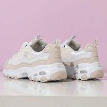 Skechers Sepatu Sneakers Kasual Wanita D'LITES Classic Platform Peningkat Tinggi untuk Perjalanan Sehari-hari, Sepatu Panda, Sepatu Ayah - Putih pucat - View 10