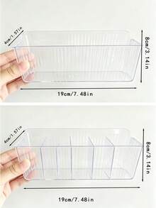Home Use No-Drill Vertical Stripe Acrylic Wall-Mounted Storage Basket, Dedicated For Bathroom Sink Cabinet Door, Skincare Products, Makeup Tools, Face Mask Divider Organizer Box - Multicolor - View 2