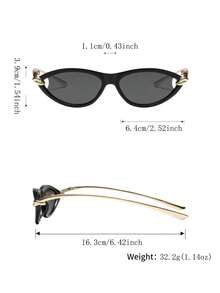 1pc Summer New Women's Fashion Glasses, Y2K Personalized Retro Bohemian Metallic Triangle Ins Style Unisex Glasses - Multicolor - View 7
