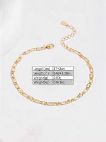 1pc 925 Sterling Silver Elegant Unique Mosaic Chain Hip Hop Bracelet - Yellow Gold - View 5
