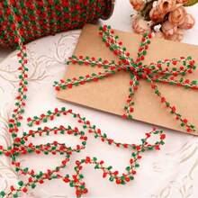 10mm Red & Green Christmas Decorative Tassel, 9m DIY Braided Rope, Handmade Yarn, Suitable For Gift Wrapping, Crochet, Lace Making, Christmas Home Holiday Craft Projects - Multiple Styles - View 1