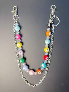 1 pieza Cadena de cintura de estilo punk para hombres de color mixto, cadena de pantalones, cadena de cintura minimalista de hip hop Ins, adecuada para decorar llaveros, carteras, bolsos, envío de secuencia de colores aleatorios - Multicolor 2 - Ver 4