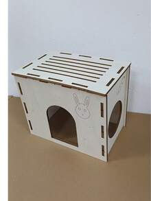 1pc/Set Wooden Rabbit Hideout Castle, Rabbit House And Hideout, Wooden Rabbit Hideout, Suitable For Indoor Rabbit, Hamster And Guinea Pig Hideout - one-size - View 6