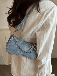 New Fashion Versatile Textured Shoulder Bag Underarm Women's Bag - Blue - View 2