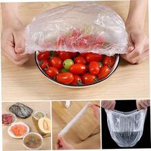 Food Storage Bags 100PCS, Transparent Cling Film, Elastic Plastic Wrap For Food - 1 - View 4