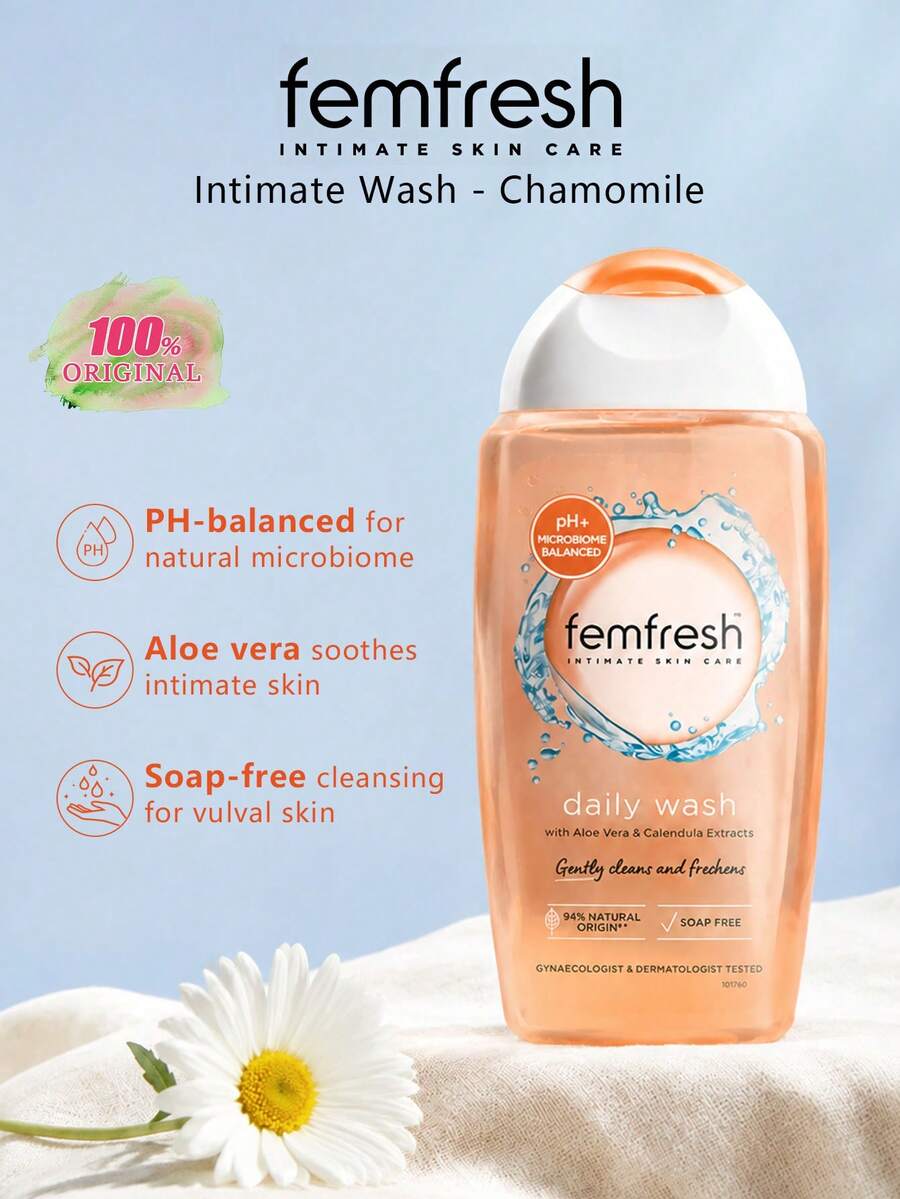 Femfresh Intimate Wash, PH-Balanced Gentle Cleansing, Low-Allergy Mild Formula, Odor Protection, For Sensitive Skin, Refreshing & Soothing, For Daily Use, 250ml/8.45 Fl.Oz