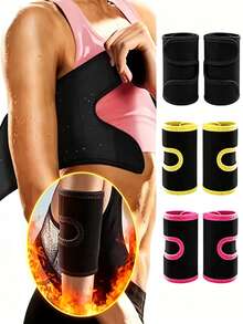 2pcs Adjustable Sauna Sweat Arm Sleeves Fitness Body Shaping Arm Guards Sports Protective Gear - Multicolor - View 2