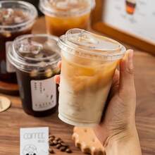 400/500ml Set Transparent Cups With Lids, Straight Lid Iced Drink Cups, Reusable Smoothie Cups, Suitable For Cold Drinks, Juices And Milkshakes - Halloween/Christmas/Birthday Party Essentials - Transparent - View 7