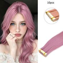 Mini Tape-In Synthetic Hair Extensions 24 Inch 10 Pieces Straight Hair Invisible Glue Colorful Tape-In Hair Extensions Suitable For Halloween Cosplay Costume Fashion Party Christmas New Year Gift - Multicolor - View 26