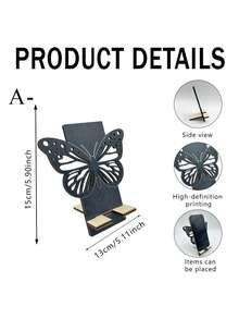 Exquisite Hollow Lotus Phone Stand, Natural Wood Color Aesthetic Display Rack, Ins Style 2D Vertical Phone Holder, Student Dorm Study Desk Kitchen Recipe Decoration, Gift - Multicolor - View 11