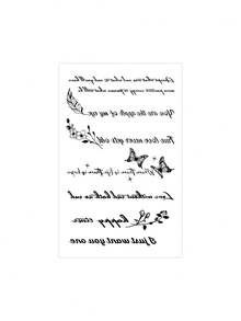 1張臨時紋身貼紙，Where There Is Life There Is Hope 文字蝴蝶星星假紋身貼，防水持久勵志語錄身體藝術貼紙，適用於肩部鎖骨，適合女性女孩 - 黑色 - 查看 4
