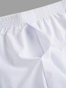 2pcs/Pack Men's White Cotton Leg Print Lounge Pants, Casual Daily Underwear - White - View 8