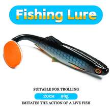 1 buah/6 buah Umpan Plastik Lunak Ekor Keriting Ukuran Besar 20cm 59g Umpan Lunak Bionik Realistis untuk Memancing di Laut, Memancing Trolling, Memancing Air Tawar dan Air Asin - MultiWarna - View 12