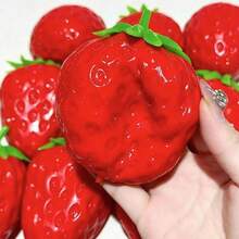 Screaming Strawberry Ball Soft Squeezable Crunchy Realistic Food Fruit Handmade Stress Relief Toy Soft Mochi Squeeze Fingertip Toy Soft Crunchy Silicone Bead Squeeze Toy - Multicolor - View 6