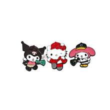 SANRIO 1件可愛卡通三麗鷗胸針，萬聖節與聖誕節金屬徽章，Hello Kitty胸針，柔甜貓咪合金包包配件針 - 彩色 - 查看 8