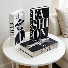 3 قطع كتب مزيفة للديكور، كتب ديكورية فاخرة حديثة بتصميم مصمم للمنزل، ديكور رفوف غرفة المعيشة، ديكور طاولة القهوة المكدسة، مناسبة للعديد من السيناريوهات وهدايا العطلات المختلفة. - متعدد الألوان - مشاهدة 3