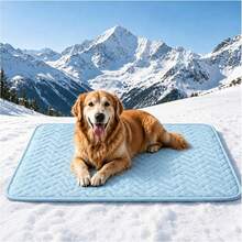 1PC Dog Cat Ice Silk Cooling Mat Summer Soft Cool Feel Pet Sleep Pad Breathable Mat For Floor Sofa Bed Crate Dog Cat Summer Cool Pad / Cool Touch Sleeping Mat - Blue - View 9