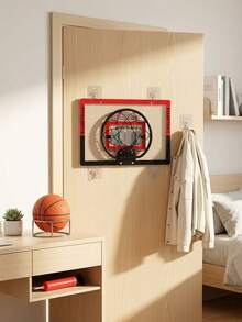 Ring Basket Lipat yang Dipasang di Dinding, Set Papan Basket Dalam Ruangan Tanpa Pengeboran, Cocok untuk Anak-anak dan Dewasa, Muat Bola Basket Ukuran 7 - MultiWarna - View 4