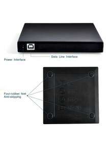 1pc Portable External CD/DVD Writer - USB 3.0 Type-C External DVD-ROM Drive, Rewritable Disc Writer, Compatible With Laptop And Desktop, Plug And Play, No Driver Required - View 8