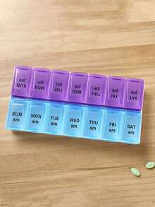 1pc Travel Pill Box With Double-Row Design, Lid And Compartments, Suitable For Car, International Travel And Various Occasions, Convenient For Organizing And Storing Medications. Portable Pill Box: Sealed Compartment Pill Box, Suitable For Driving, Vacation And International Travel - Compact And Portable, Convenient For Storing Medications - Multicolor - View 13