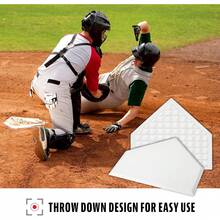 Franklin Sports Rubber Baseball + Softball Home Plate - 17"X17" - White | Throw-Down Anywhere Use, Weather-Resistant Waffle Grip, Built For Variant 1 - None - View 3